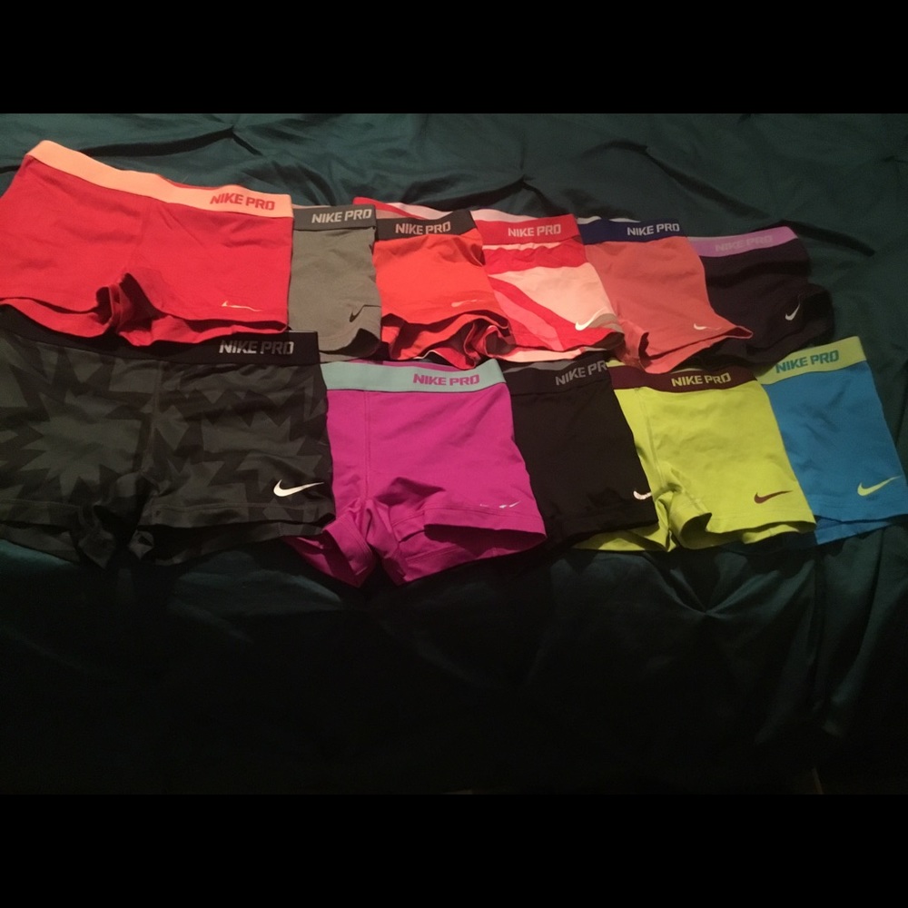 11 pair Nike Pro compression shorts